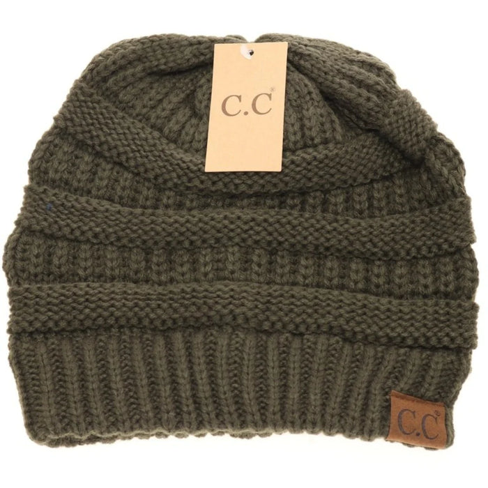 C.C. Cheveux Classic Beanie Hat moss green