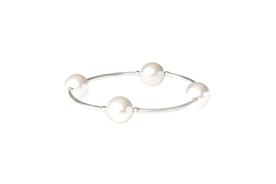 Made as Intended White Pearl Silver Bracelet