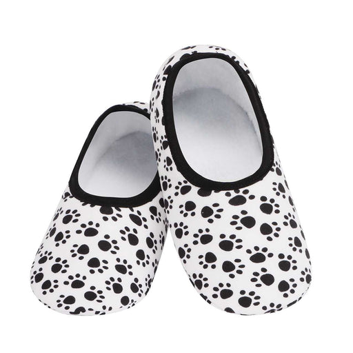 Black & White Paw Print Skinnies Snoozies! Slippers