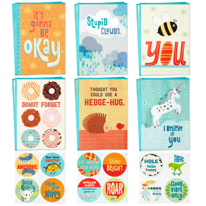 Whimsical Assorted Kids' Encouragement Cards With Stickers