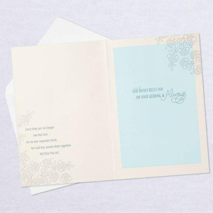 Two Hearts Joined for the Journey Religious Wedding Card