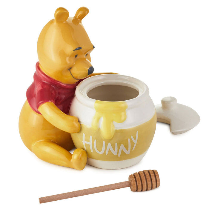 Winnie The Pooh Honey Pot Gift Set Ceramic Honey Pot Honey Dipper & Honey  New