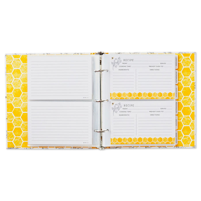 Yellow Honeycomb Recipe Organizer Book