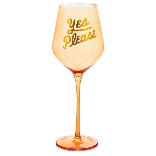 Yes Please Wine Glass