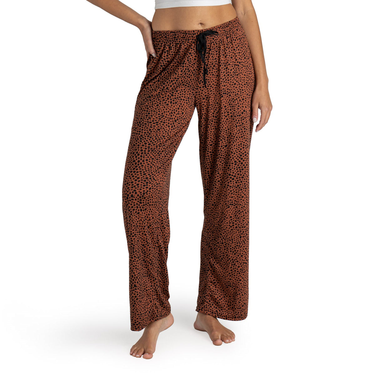  Hello Mello Signature Lounge Pants Womens Soft Pajama  Bottoms Elastic Waistband Drawstring Tie - Beach Bum