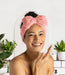 Lemon Lavender® Take A Bow Ultra Plush Spa Headband coral