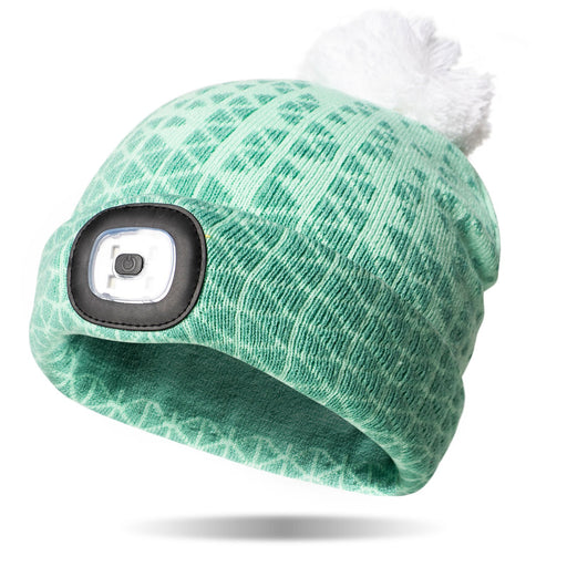 Night Scope Kids Hide & Seek Rechargeable LED Pom Hat green peppermint