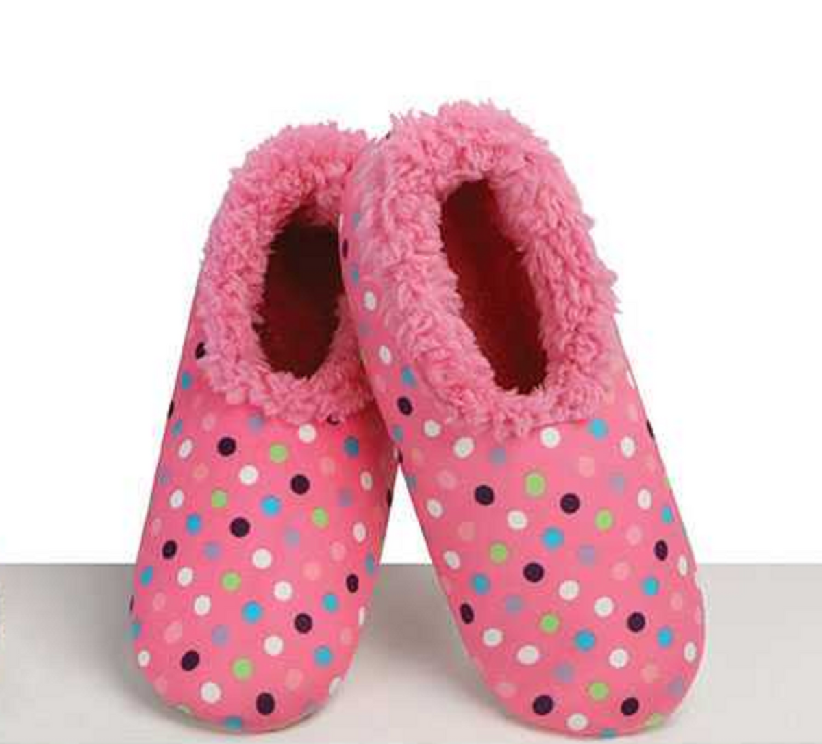 Pink Multi Dots Slippers — Trudy's Hallmark